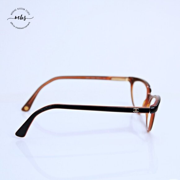 Chanel Cat Eye Vintage Eyeglasses Frame Black Brown Gold 50-17-140 - Picture 7 of 13